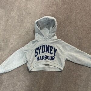 Zara Light Girls Gray Cropped Hoodie Size 9-10 Never worn